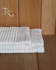 Комплект Вафельних Рушників MOSS Home з Ажурним Мереживом - Зображення 2